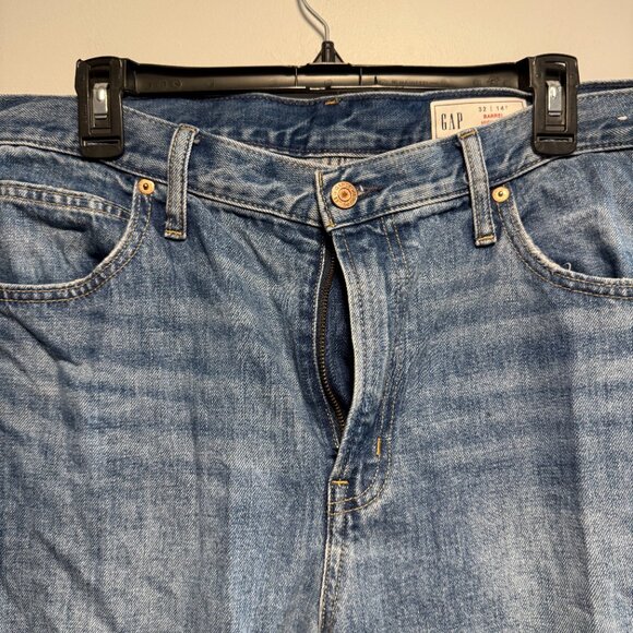 GAP High Rise Barrel Jeans SZ 32T - Picture 3 of 6